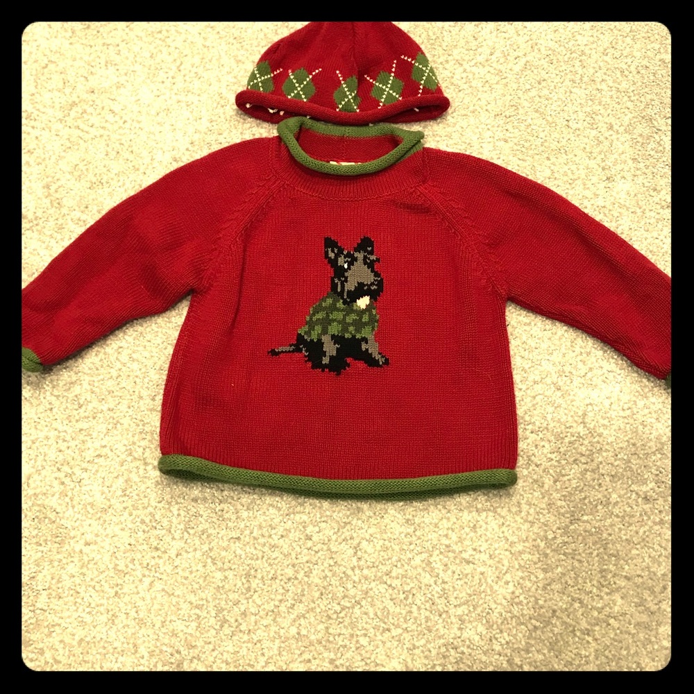 LL Bean Scotty Dog Sweater + Matching Hat